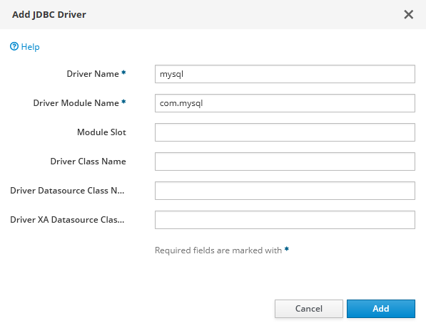 Installation Wildlfy - Pilote JDBC